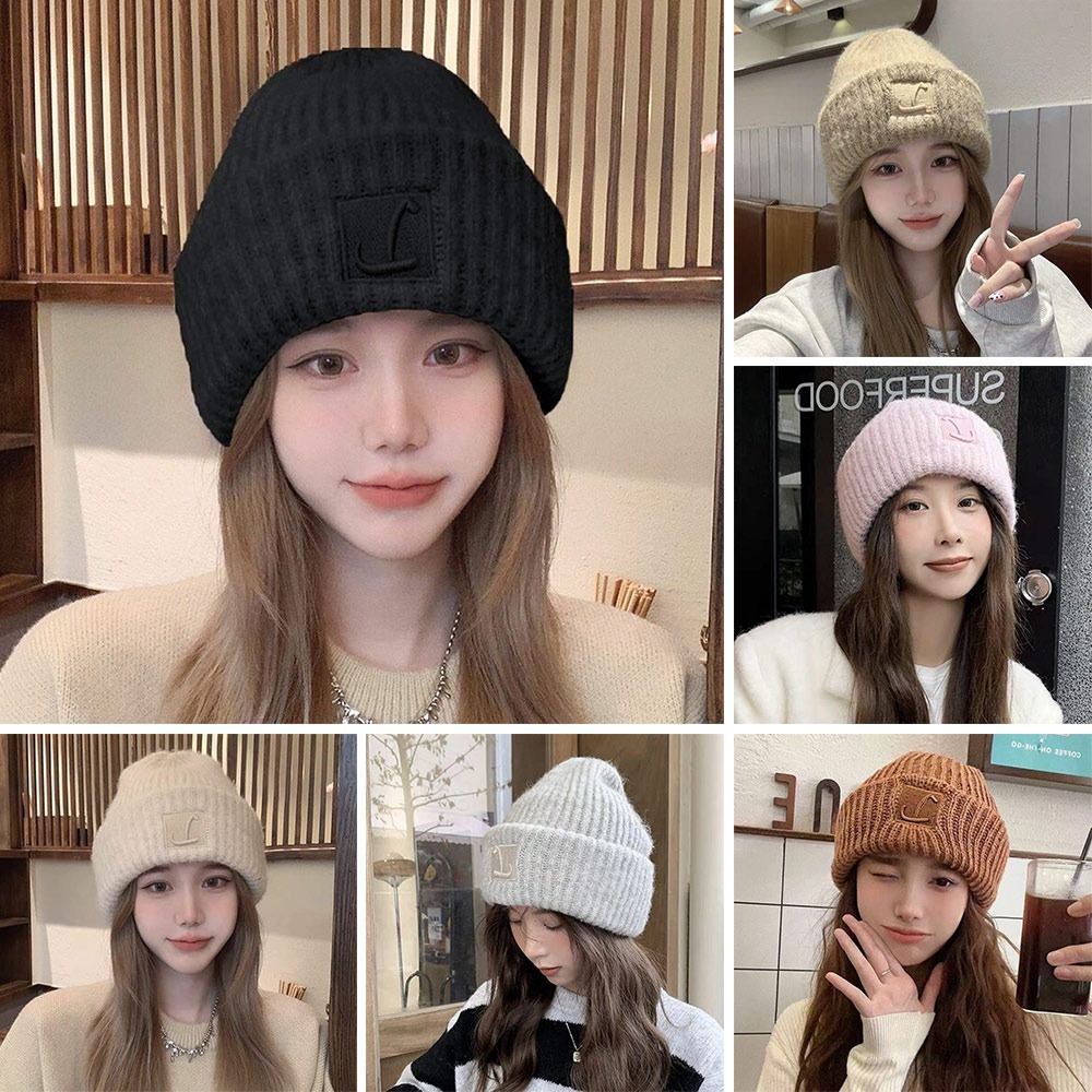Casual Knitted Beanies Solid Color Windproof Knitted Cap Unisex Ear Warmer Cap Men