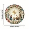 3D Embossed Nativity Scene Metal Tin Sign Vintage Wall Art Decor for Home Bar Cafe Waterproof Indoor Outdoor Religious Christmas Gift