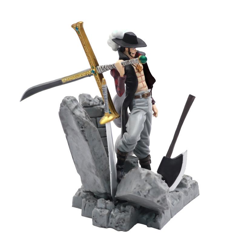 14CM ONE PIECE Anime Figures Dracule Mihawk Top Decisive Battle Action Figure PVC Model Toys Collection Ornaments Doll Fans Gift