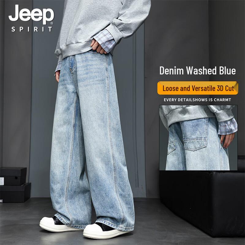JEEP SPIRIT Men s Retro Loose Straight Jeans L