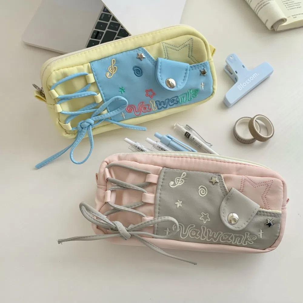 Pencil Case Large Ins Pen Bag Desktop Storage Cartoon Pencil Bag Korean Stationery Bag  School
