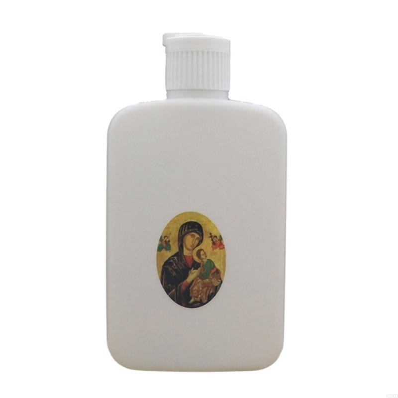 62KD Holy Water Bottle Religious Refillable Holy Water Container Baptisms Lotion Bottle with Screw Lid Catholic Accessories
