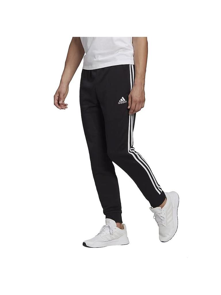 Adidas Sweat Essentials French Terry Tapered Cuff Size 3L 3-Stripes Pants, 31391/NWN54, Men's, Black/White (GK8831),