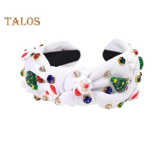 

Різдвяна пов язка на голову Жіноча пов язка на голову з міні-ялинкою зі стразами Легка святкова пов язка на голову Аксесуар для волосся для вечірок білий