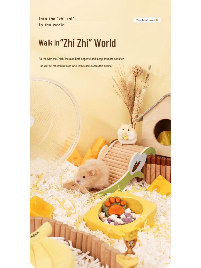 Ceramic Anti-Tip Cheese Bowl for Pet Snacks - Small Feeding Basin for Hamsters