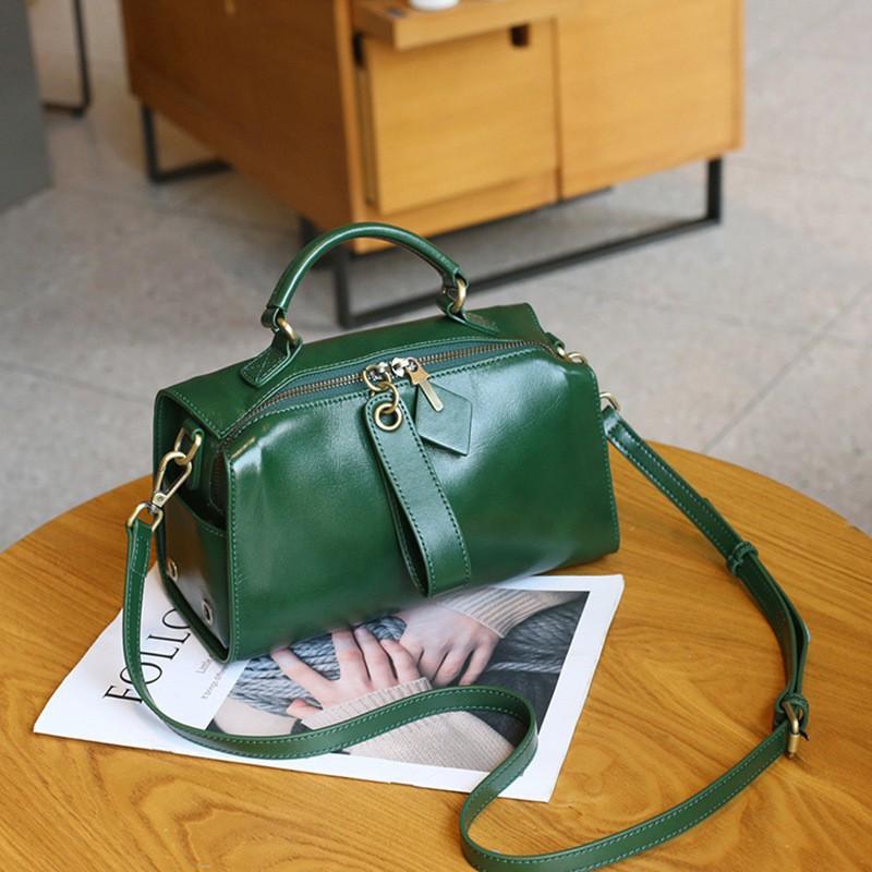 Genuine Leather Pillow Bag Women s Retro Handbag Vegetable Tanned Fashionable Shoulder 8803
