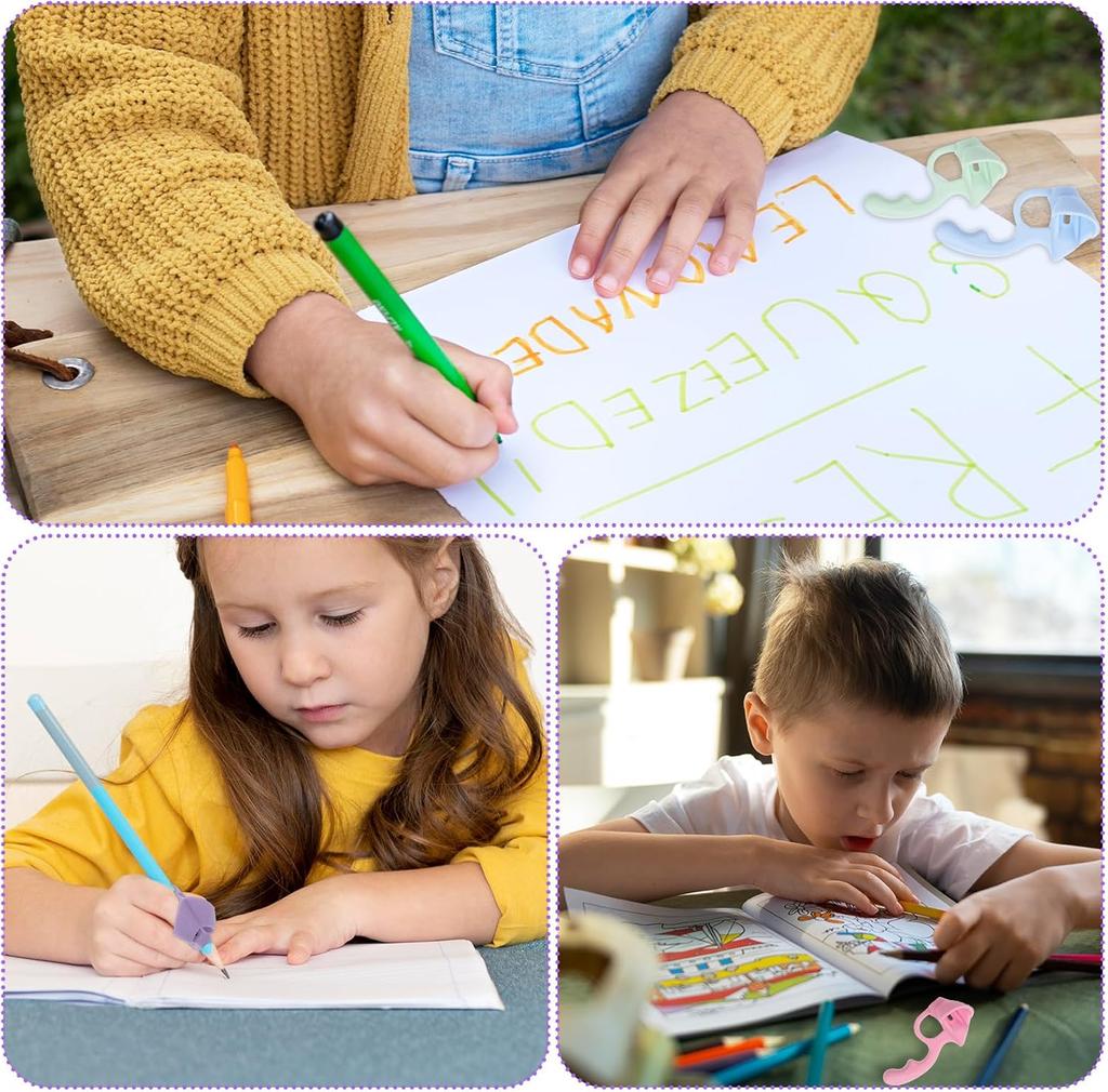 10-Pack Pen Grip Corrector, Writing Posture Aid Tool with Soft Gel Pencil Holder for Handwriting Improvement