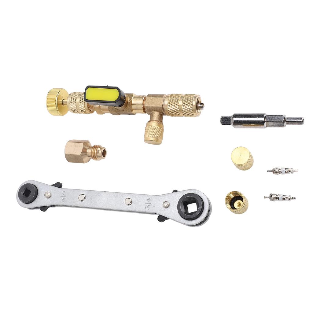 Valve Core Remover Tool with Dual Size SAE 1 4in and 5 16in Port Valve Core Remover Installer Tool for R22 R12 R407