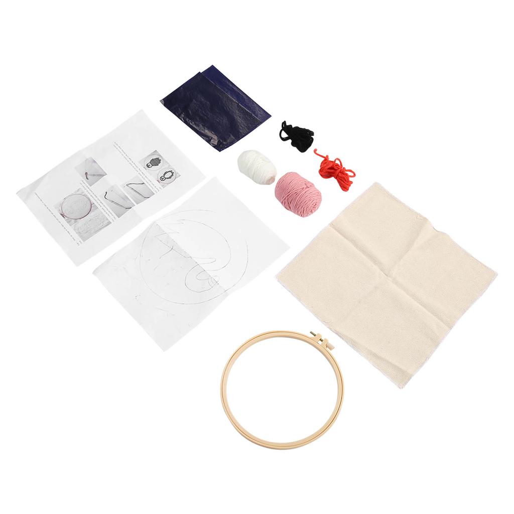 1 Set Cross Stitch Kits DIY Pink Swan Semi Finished Punch Needle Embroidery Kits for Beginners Kids Adults