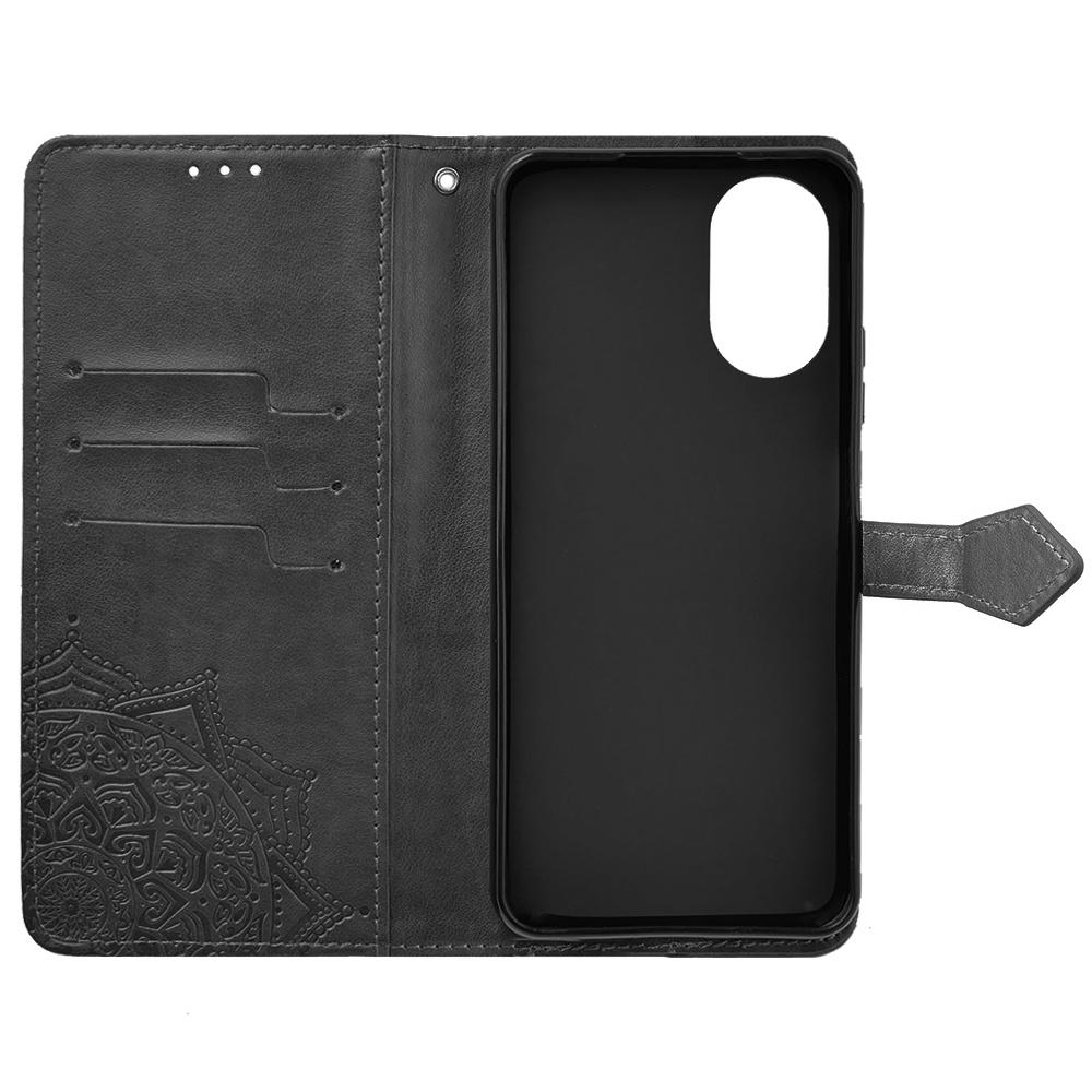 Flip case for Oppo A58 4G, Mandala, black