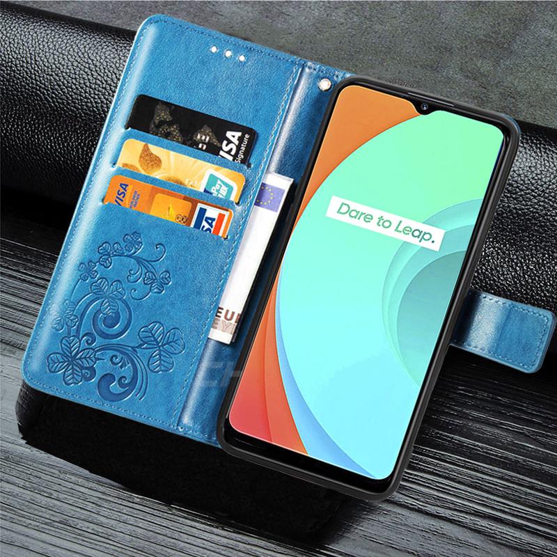 Luxury Flower Leather Wallet Case For OPPO Realme C3 C11 5 6 Pro 6i Reno 3 4 Pro Oppo A92 A72 A52 Soft Silicone Cover Fundas Coque