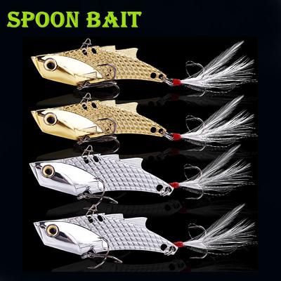2pcs VIB Lures 3.5in/23g Vibration Spoon Fishing Lure Bass Bait Artificial Bait Lure Vib Bait