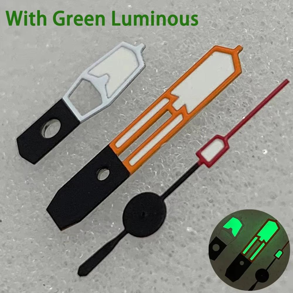 Modified Watch Accessories Orange Red White Color Matching Hands Green Luminous Hands for Japanese NH35/36/4R7S Movement