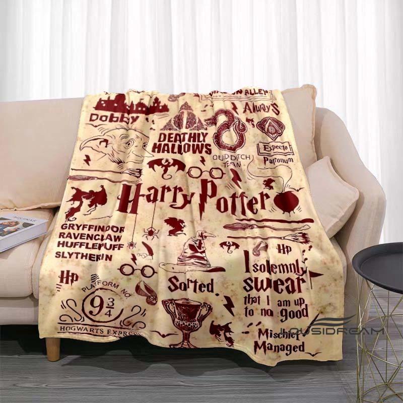 Fantasy-Abenteuerfilm-Thema 3D-gedruckte Decke Harry Potter Warm Gemütlich Flanell-Überwurf Geeignet für Schlafzimmer Sofas Betten