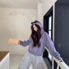 Women's Purple Hooded Sweatshirt - Thick, Warm, Loose, Versatile, Spring/Autumn 2025 Style