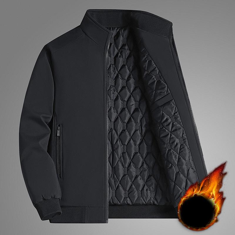 Plus Size 8xl Jacket for Men Thick Stand Collar Solid Winter Jacket Men Waterproof Warm Business Casual Men Coats