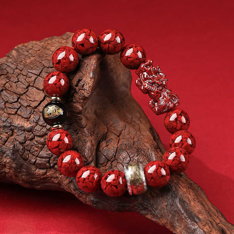Direkt aus dem Laden versandt, authentisches Kristall-Zinnober-Armband für Frauen, Pixiu-Armband für Männer, ein persönliches Amulett