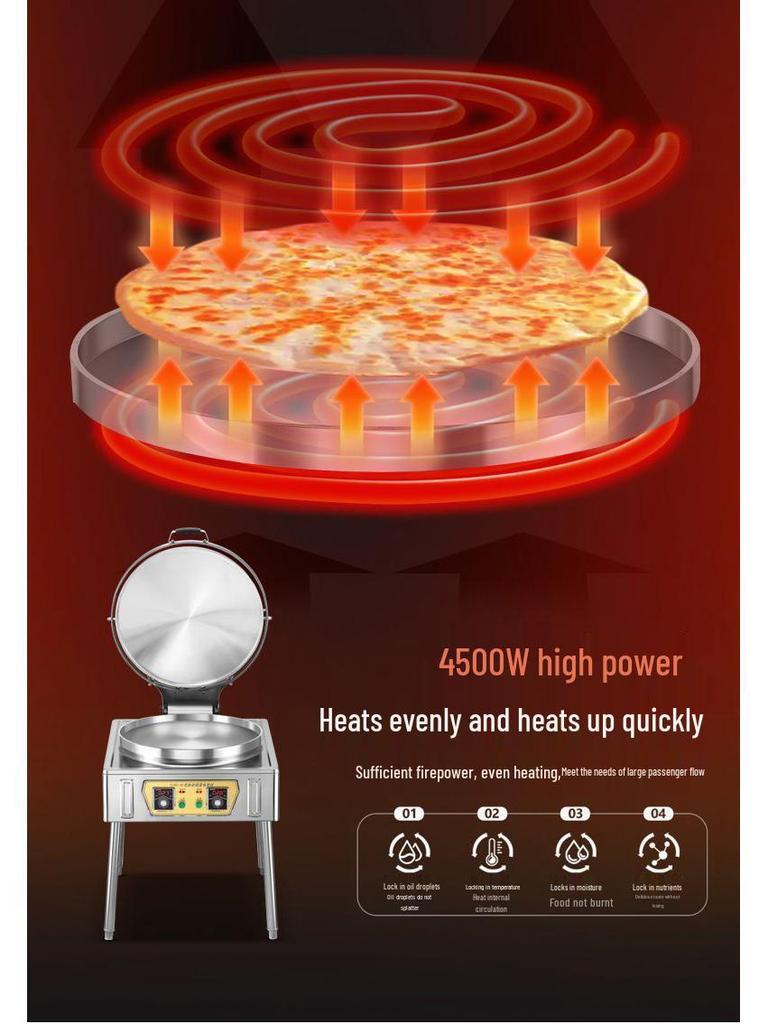 Commercial Double-Sided Electric Pancake Maker, Automatic Tabletop Pancake Oven for Street Vendors, Soy Sauce Flavor.