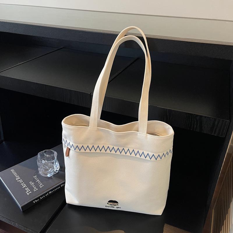 

Casual canvas bag women s new fashion tote bag student class versatile shoulder bag бежевый