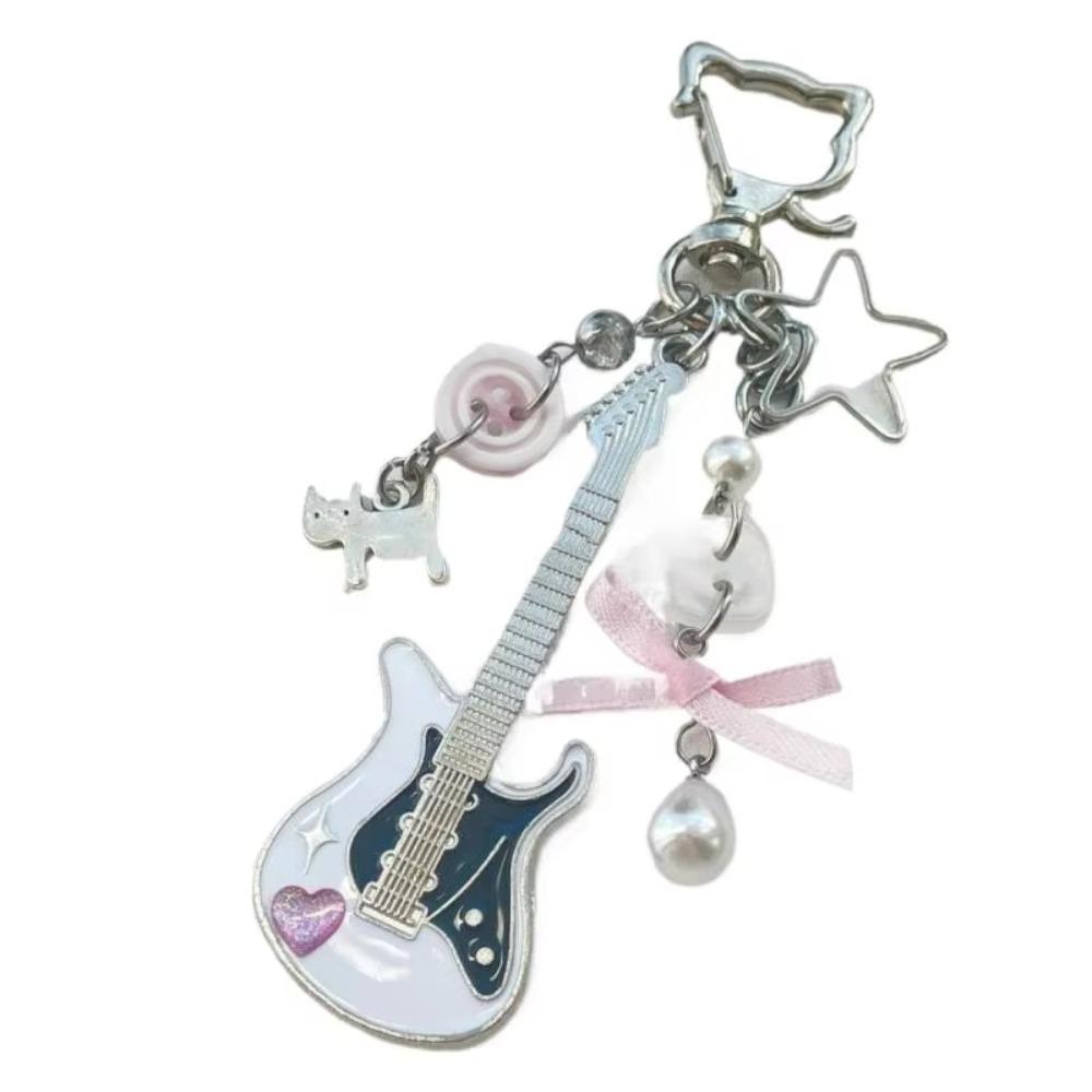 

Крутий кулон-бант пентаграма Рок Панк Аксесуари для сумки Милий Гітара Кіт Брелок Подарунок Keychain