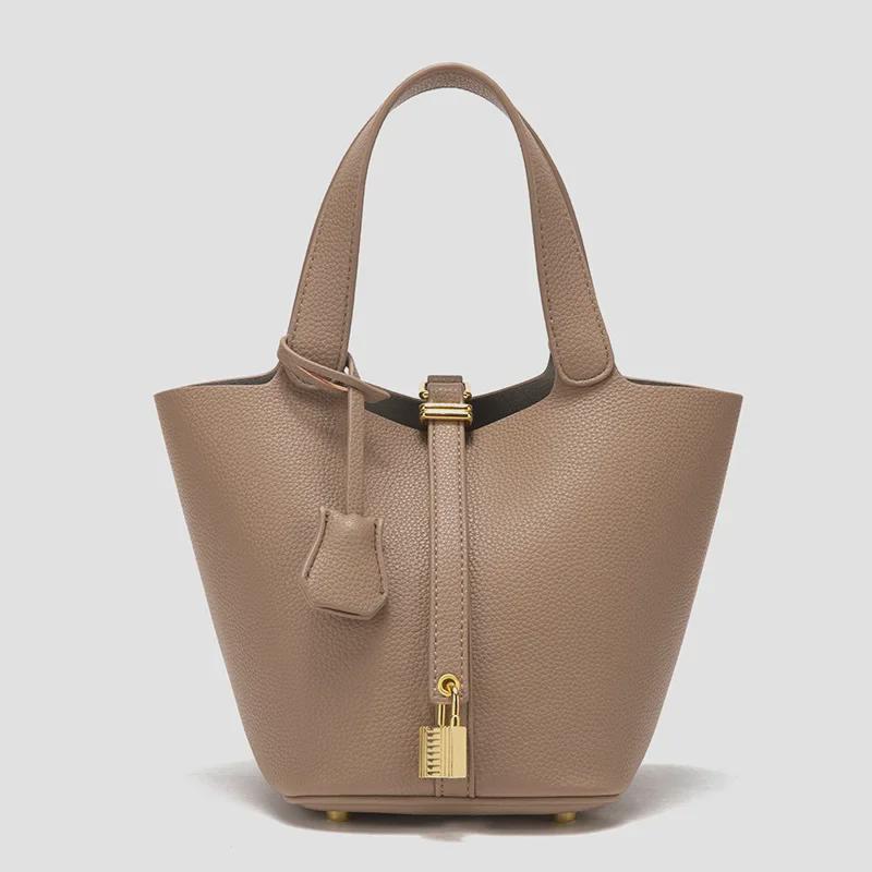 

2025 Spring/Summer High-End Portable Vegetable Basket: Large Capacity Shoulder Bucket Bag