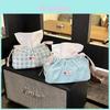 Style Floral Cloth Tissue Box Cover With Drawstring Organizer For Car And Home Decor