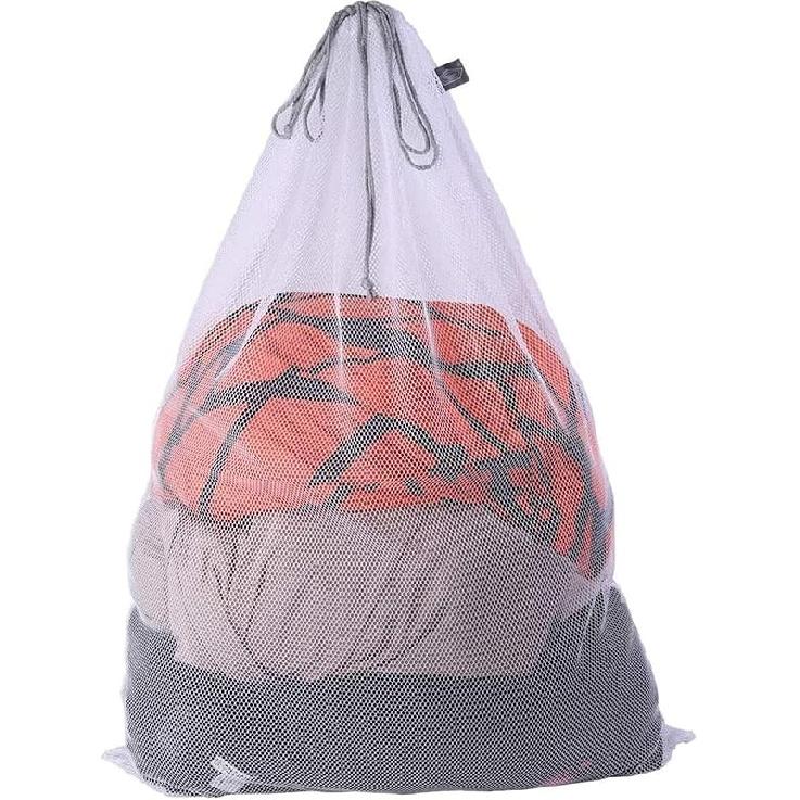 Kimmama XL Large Mesh Laundry, Heavy Duty Big Hole Coarse Mesh Bag with Drawstring Strap,24 x 36  White Travel Storage Bag for белый