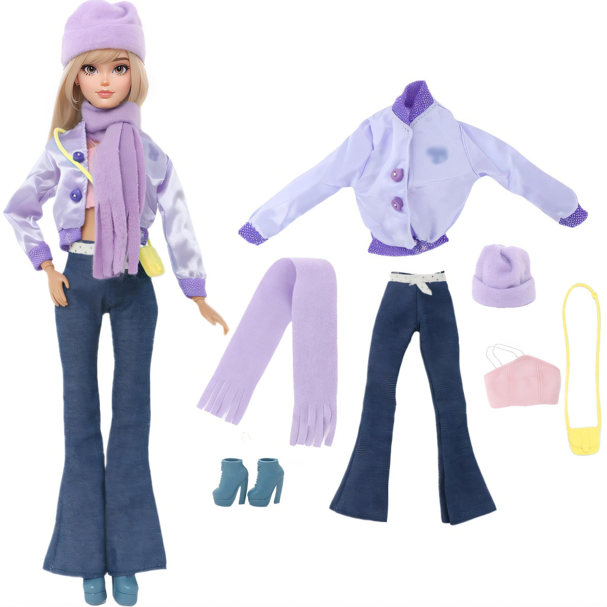 

Кукольная одежда и аксессуары для куклы Барби, сумки, обувь, шляпа, наряды, игровой набор для кукольного домика 1/6, 11,5 дюймов (НЕТ КУКЛЫ)