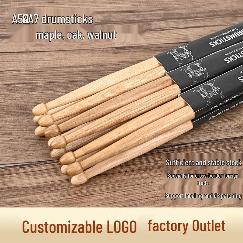 Durable 5A & 7A Maple Walnut Oak Drumsticks for Practice