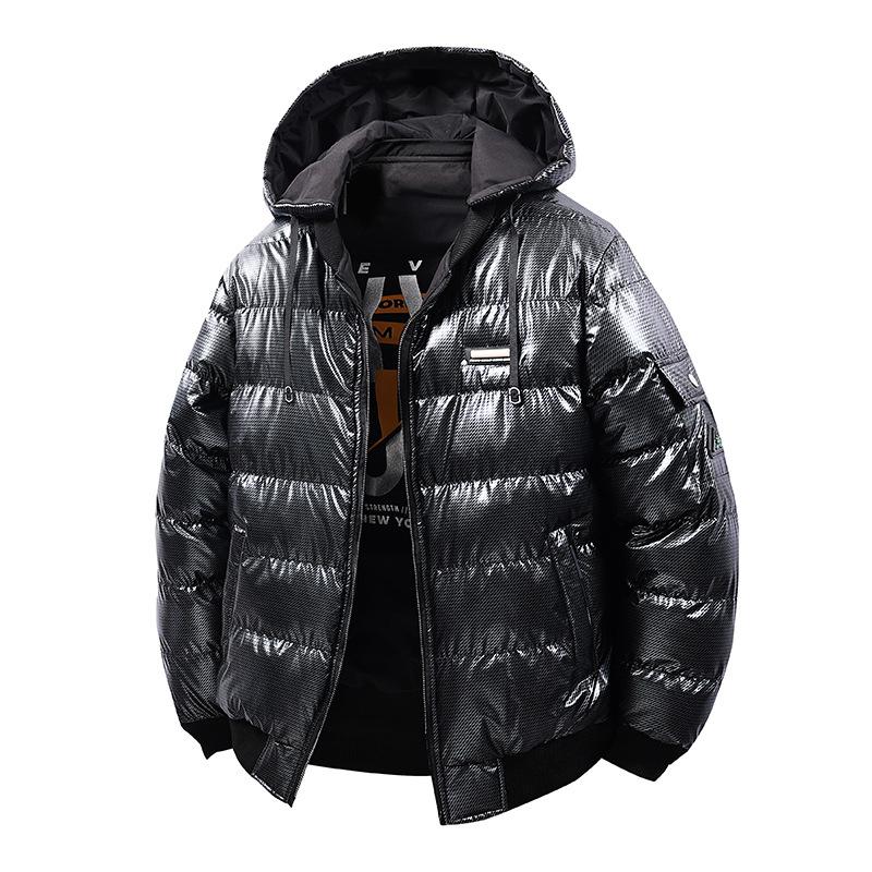Weft Men's Green/Black American Thickened Warm Loose Removable Cap Double-Sided Hooded Cotton Jacket Cm