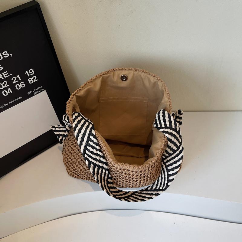 Summer One-shoulder Underarm Straw Bag Women's New Trendy Woven Shoulder Tote Bag Seaside Vacation Beach Bag