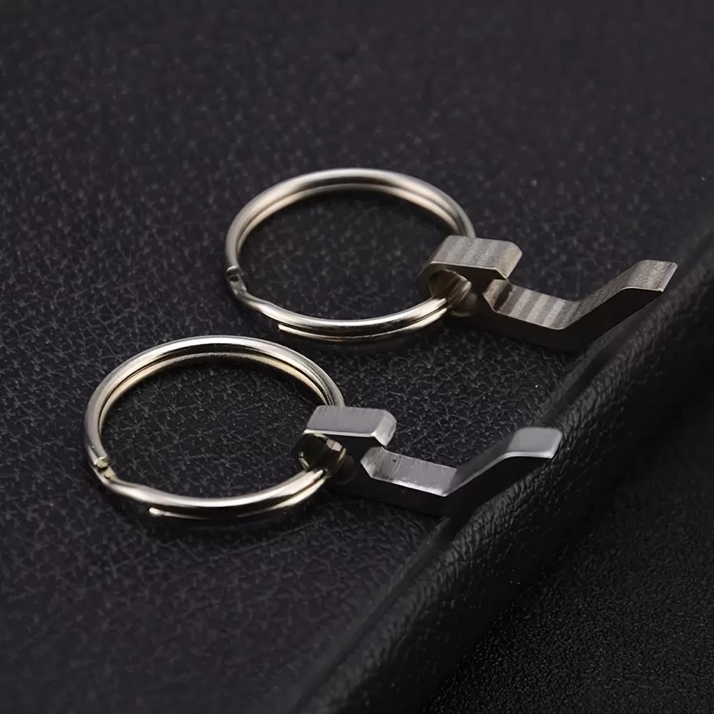 1/2pcs Stainless Steel Mini Bottle Opener Keychain - Portable Pocket-Sized Manual Beverage Opener for Camping & Everyday Use