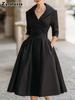 Fashion New Hepburn Style Empire Waist Dress Slimming Long Sleeve Suit Dress