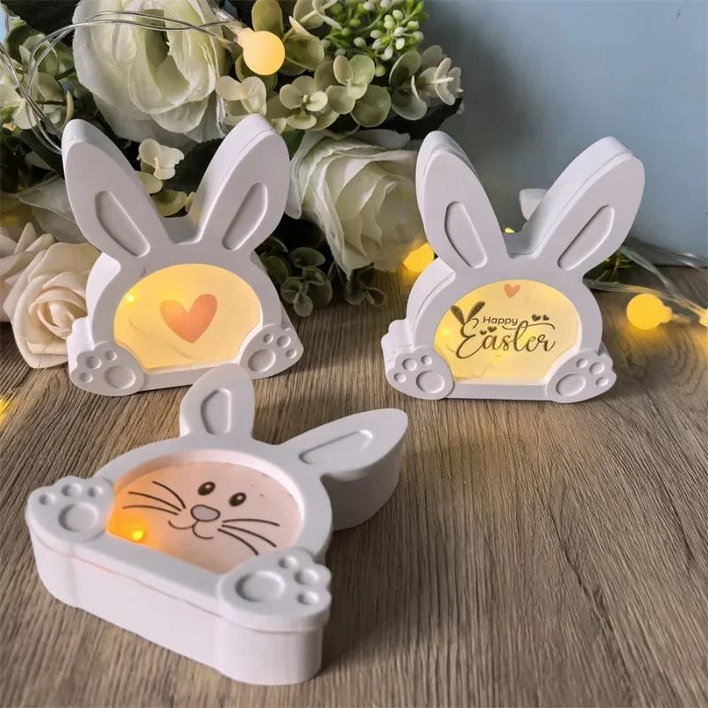 2026 Latest Models DIY Rabbit Storage Box Silicone Molds for Easter Decorative Lamps Resin Craft Ornament Making Plaster Cement