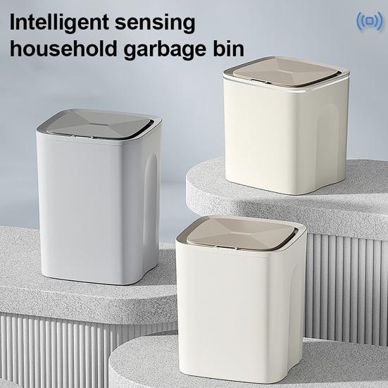 Large Capacity Garbage Bin 16L Automatic Trash Can, 12L 14L Touchless with Odor-Sealing Hygienic Hands Free Waste Lid, Motion Sensor Can for