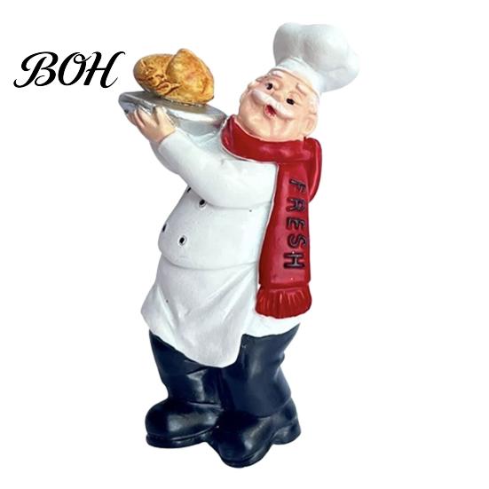 Resin Fridge Magnet Cartoon Fat Chef Magnet, Hand-painted 3D Refrigerator Picture Photo Holder for Home Office Kitchen Decoration Accessory