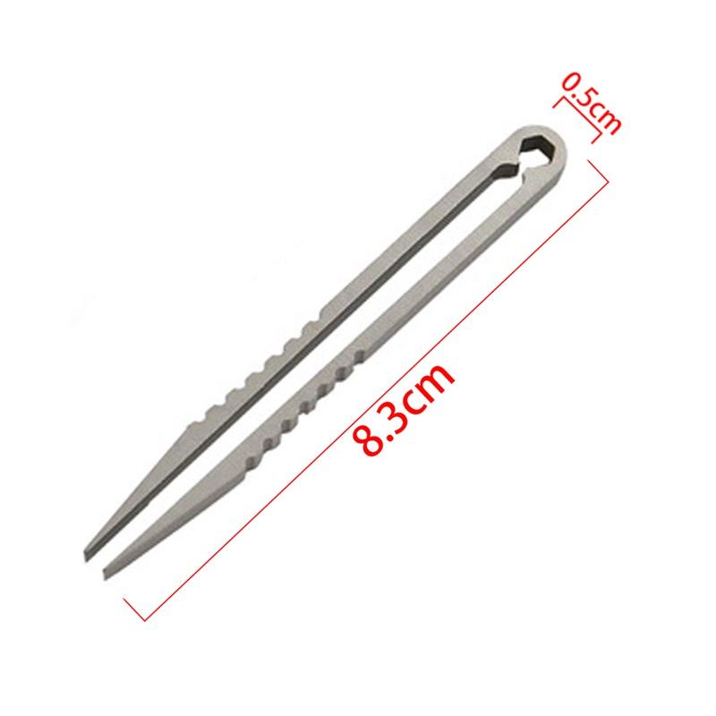 1PC Outdoor EDC Mini Lightweight and Compact Titanium Alloy TC4 Tweezers. Silver