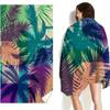 Tropical Palm Leaves Pattern Beach Towel, High Water Absorption Quick Drying Soft and Lightweight, Perfect for Yoga Swimming