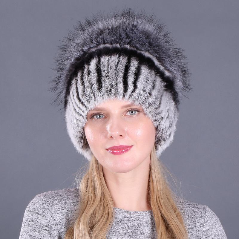 Autumn and Winter Women's Rabbit Hair Hat Fur Hat Fashion Imitation Fox Hair Warm Knit Woolen Hat