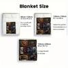 Dark Fantasy Figures 2D Flat Pattern Flannel Blanket, High Quality All Seasons, Home Decor, Warmth and Comfort, Perfect for Christmas Gifts.