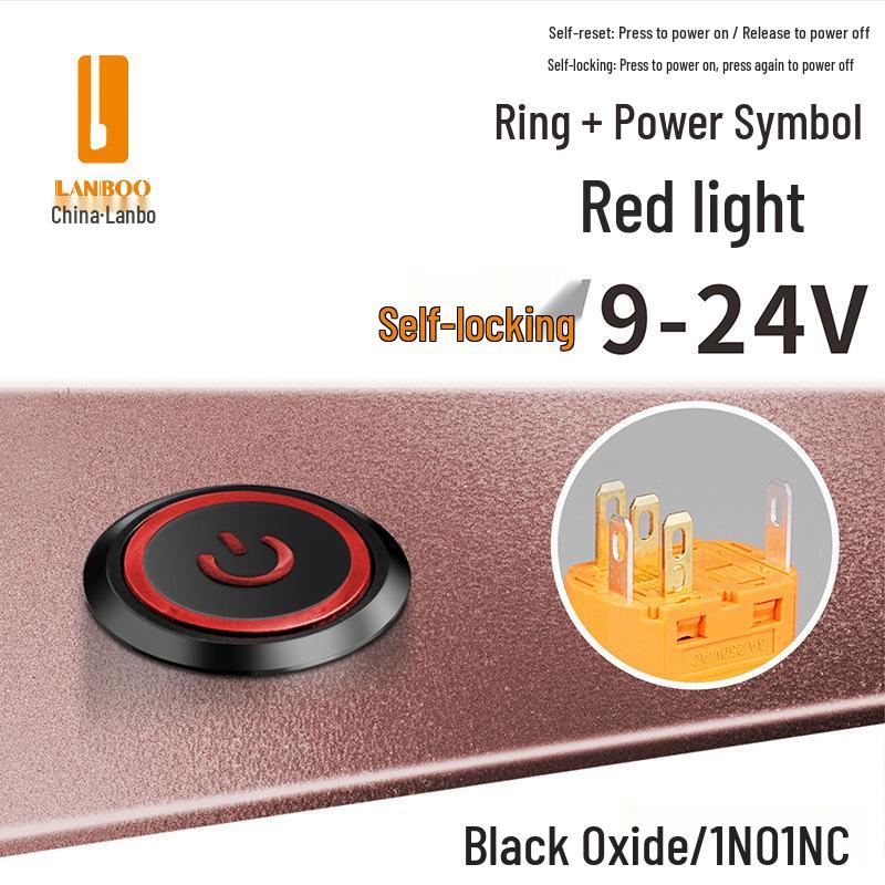 Lanbo 22A Stainless Steel Illuminated Self-Locking Momentary Push Button Elevator Switch