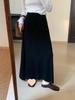 Korean Style High Waist Knitted A-Line Midi Skirt for Women