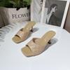 Fashion 2025 Design Women Slippers Elegant Square Sandaly Toe Thin High Heels Summer Outdoor Beach Shoes Gladiator 6.5CM  Ladies Sandals