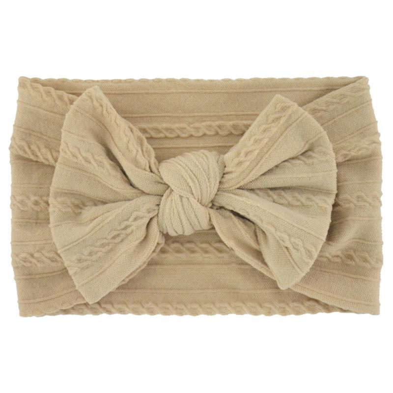 Solid Color Bow Baby Headbands, Soft Elastic Nylon Wide Hairbands for Infants