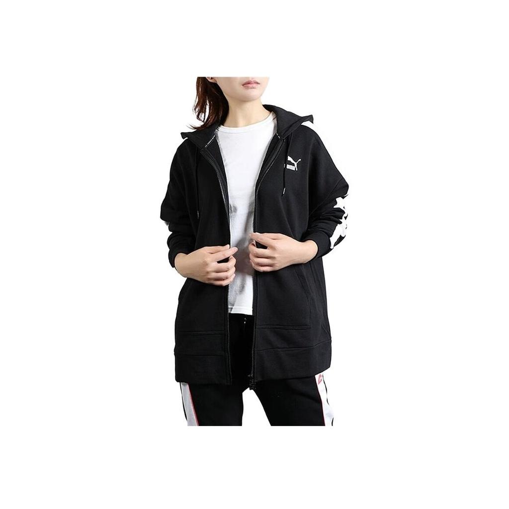 PUMA Color Block Zip Hoodie Jacket Women Jackets Black 595924-01