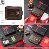 Cowhide Zipper Wallet with Multi-Card Slots, Anti-Theft Brush, Money Clip, and Photo Album