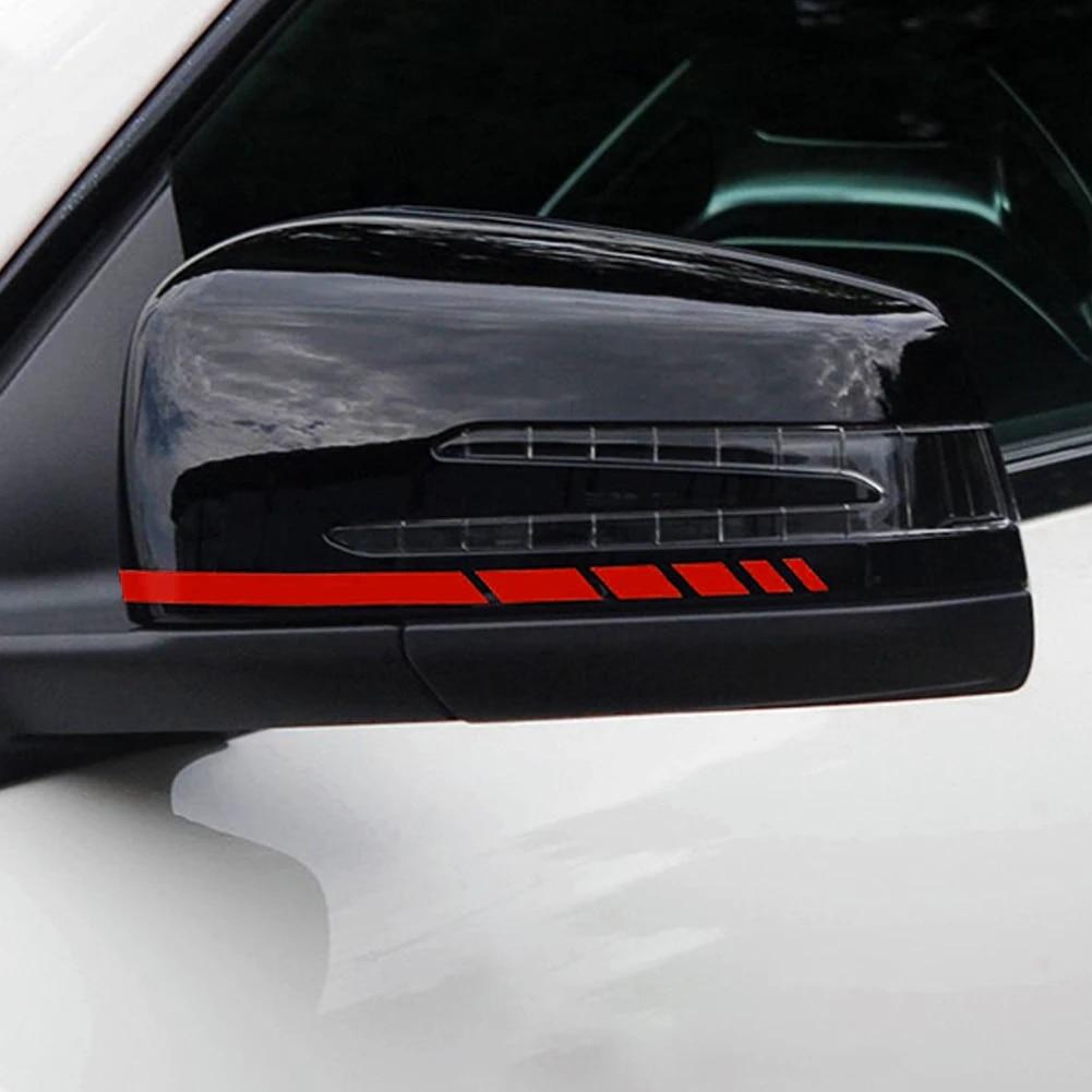 2PCS Stripes Sticker Rearview Mirror Decal For Mercedes Benz A B C E CLA S V R ML AMG W176 C117 W205 W204 W213 W212 C253 Decal