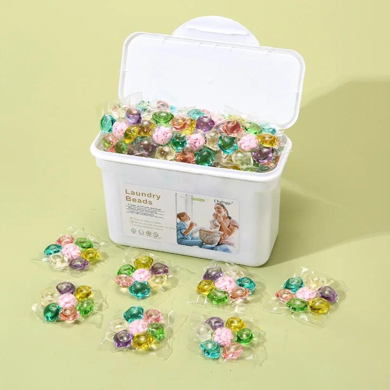 

7 в 1 Аромат Многоцелевое Сильное Моющее Средство Удаление Пота Чистка Концентрированные Капсулы для Стирки Смягчитель Гель 30pcs pack