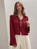 Women's 2025 Spring/Summer Long Sleeve Bow Tie-Up Cardigan Shirt