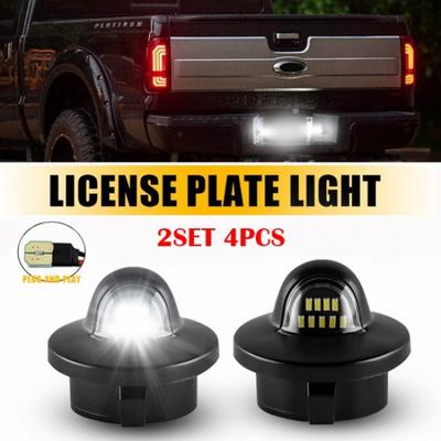 4X For Ford F150 F250 White LED License Plate Tag Light Wiring Harness Socket EA